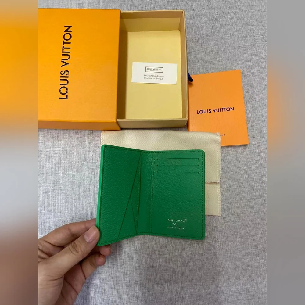 Louis Vuitton Green Floral Card Holder